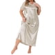 thumbnail image 1 of Camisón Universitario de Talla Grande para Mujer de Agnes Orinda, Escote en V de Encaje Hueco, Manga Corta, Chemise de Satén, Vestido Largo para Dormir 4X Champán, 1 of 6
