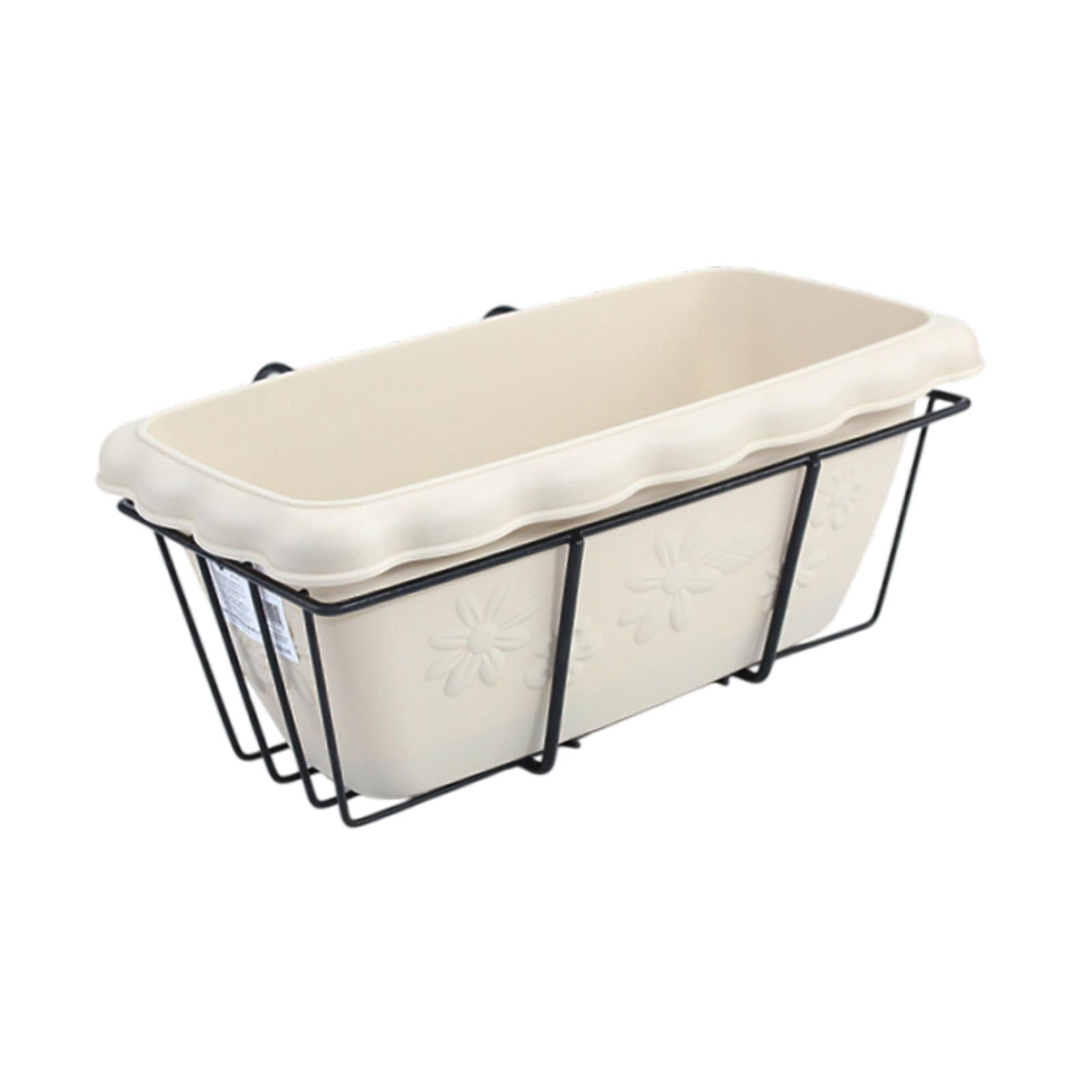 Ioensy - Barandilla, Jardinera, Valla, Terraza, Macetero, Jardineras Para Terraza, Jardín, Patio, Beige Y Negro