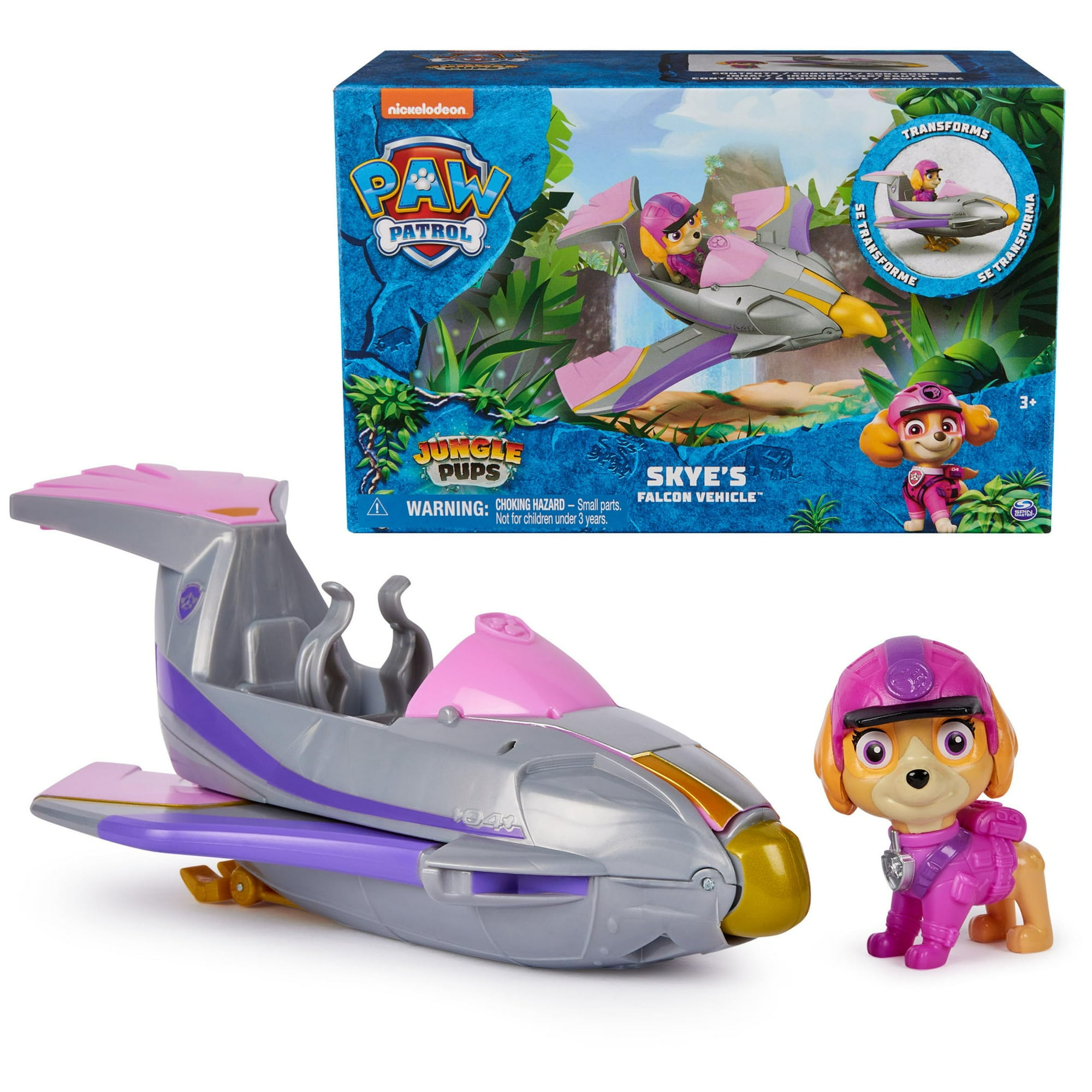 Vehículo De Juguete Paw Patrol Jungle Pups Skye Falcon Con Figura