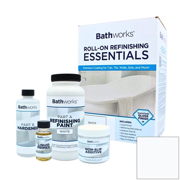 Kit de acabado para bañeras Bathworks Essentials, durabilidad extrema, 650 ml, blanco brillante