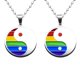 thumbnail image 5 of Collar colgante de yin yang de acero inoxidable 2 piezas para regalo de orgullo gay lésbico, 5 of 5