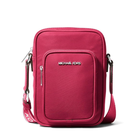 Cartera Crossbody Michael Kors Khai Nylon North South Frambuesa Oscura