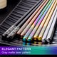 thumbnail image 3 of Palillos FOFAYU de Metal 5 Pares Multicolor Acero Inoxidable 23,5 cm, 3 of 7