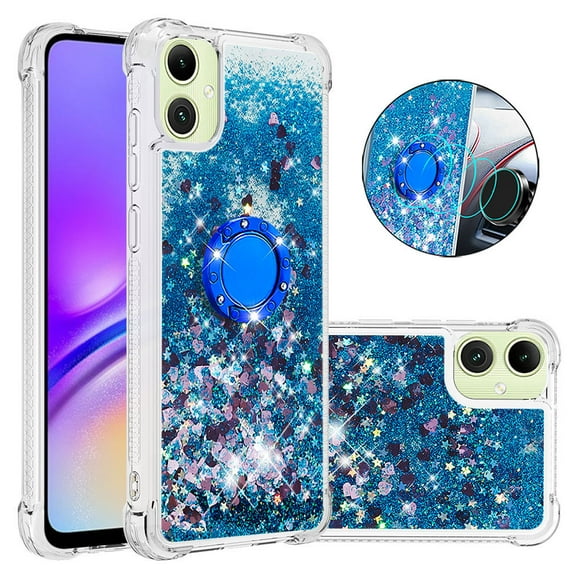 Funda Para Sansung Galaxy A06 Con Brillo Líquido, Protección Completa Y Soporte De Anillo Giratorio