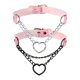 thumbnail image 1 of Gargantillas de Cuero PU, Gargantillas de Corazón de Amor Collar Gótico Punk Grunge Emo para Mujeres, Negro/Plata Rosa, 2 Piezas, 1 of 6