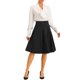 thumbnail image 2 of Falda Midi Plisada INSPIRE CHIC para Mujer con Botones Decorativos de Cintura Alta Casual Oficina Faldas de Vuelo L Negro, 2 of 6