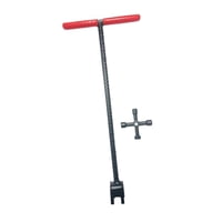 Ioensy - Llave De 4 Vías Para Medidor De Agua, Llave De Utilidad Para Grifos De Desagüe Subterráneos, 17 Pulgadas, Color Rojo