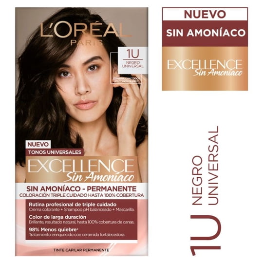 Tinte Capilar Excellence Sin Amoniaco 1u Negro Universal