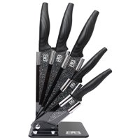 Byb Kitchen - Set De Cuchillos 6 Piezas Incluye Atril Acrilico