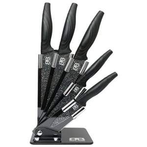 Byb Kitchen - Set De Cuchillos 6 Piezas Incluye Atril Acrilico