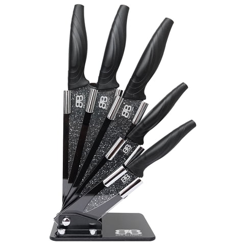 Byb Kitchen - Set De Cuchillos 6 Piezas Incluye Atril Acrilico