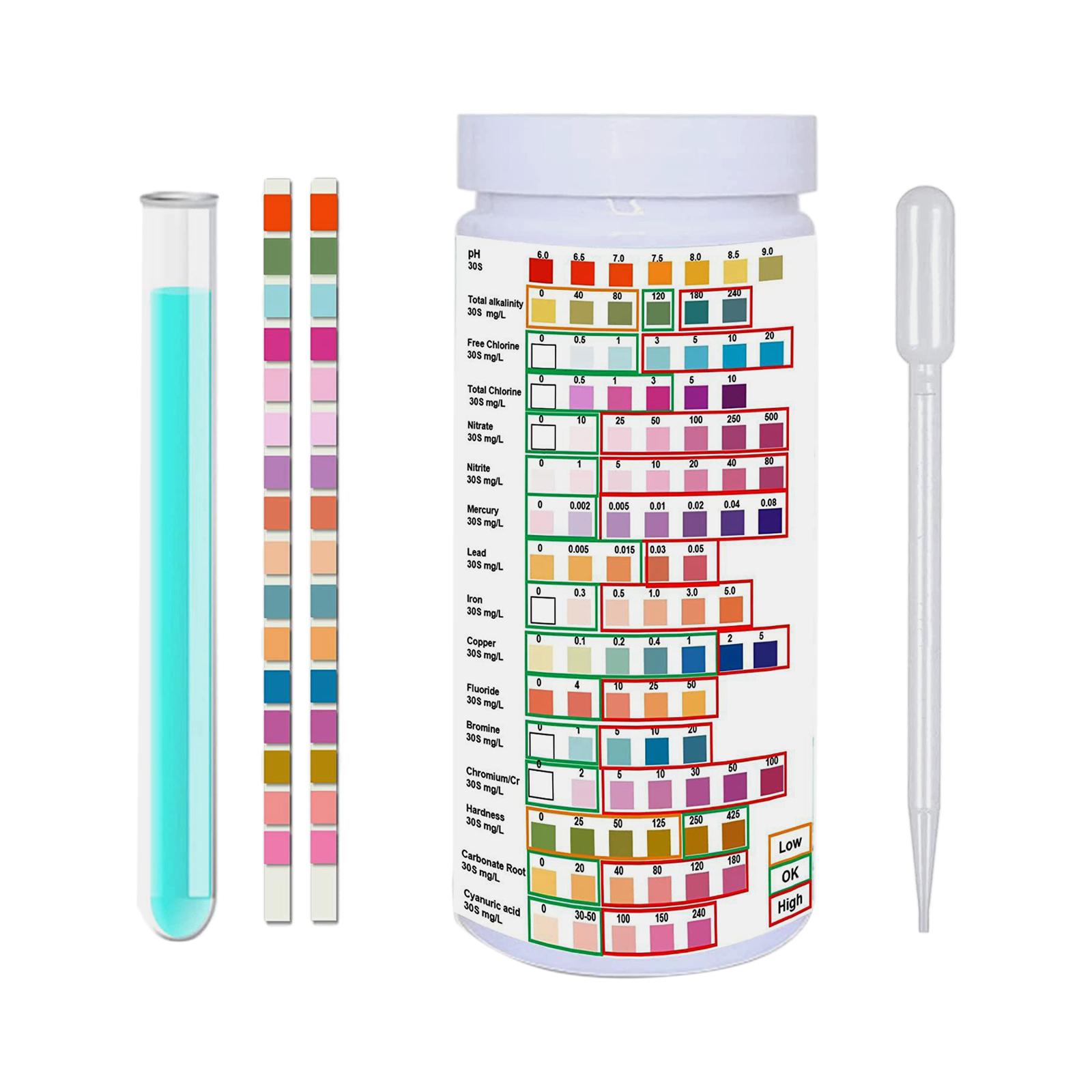 Ioensy - Kits De Prueba De Agua Papel Indicador Líquido Para Piscinas Agua Potable Tanque De Peces 100Pcs