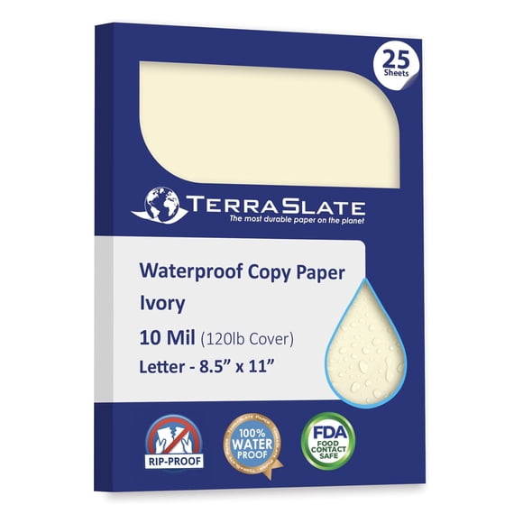 Papel de Impresión TerraSlate 21x29 cm Marfil 25 Hojas