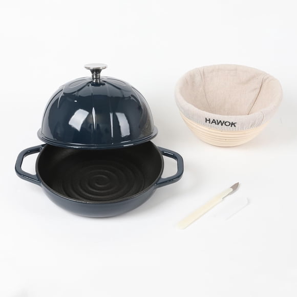 Horno para Pan HAWOK de Hierro Fundido Azul Marino 16 cm