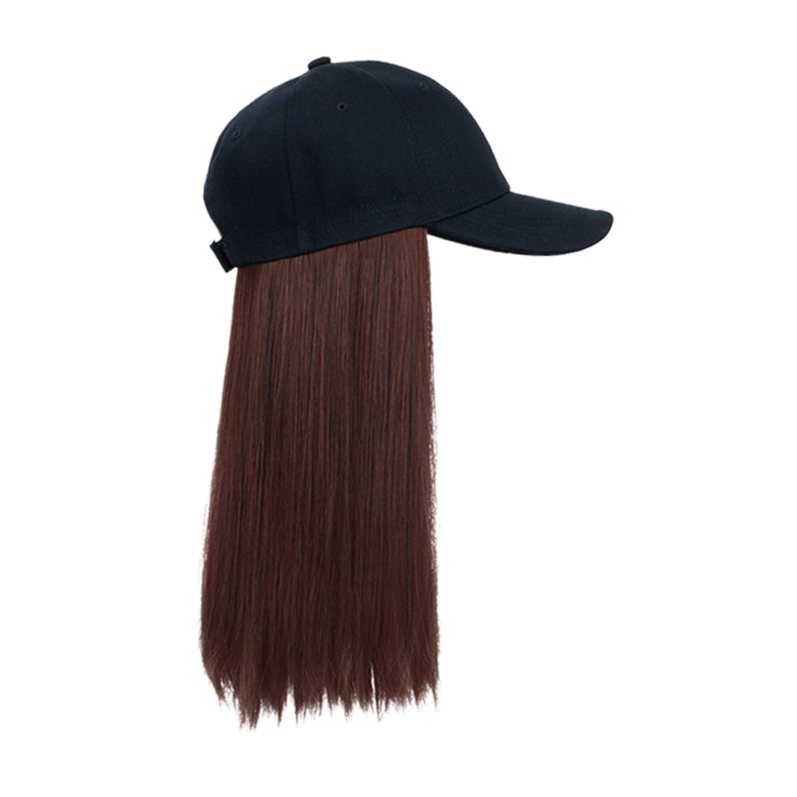 Ioensy - Peluca De Gorra De Béisbol Con Extensiones De Cabello Para Fiesta, Escenario, Actuación, Cabello Castaño Decorativo
