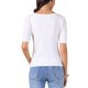 thumbnail image 3 of INSPIRE CHIC Camiseta de Mujer de Manga Corta Cuello Barco Ligera Elástica Básica de Punto Casual Talla XS Blanca, 3 of 6