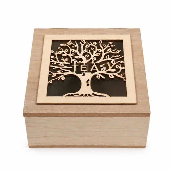 Organizador de Té Rustik de Madera y Vidrio