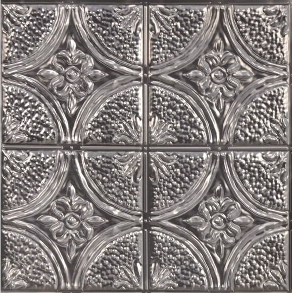 Paneles adhesivos para salpicadero IN HOME Camden color plata antigua 25 x 25 cm, 4 paneles