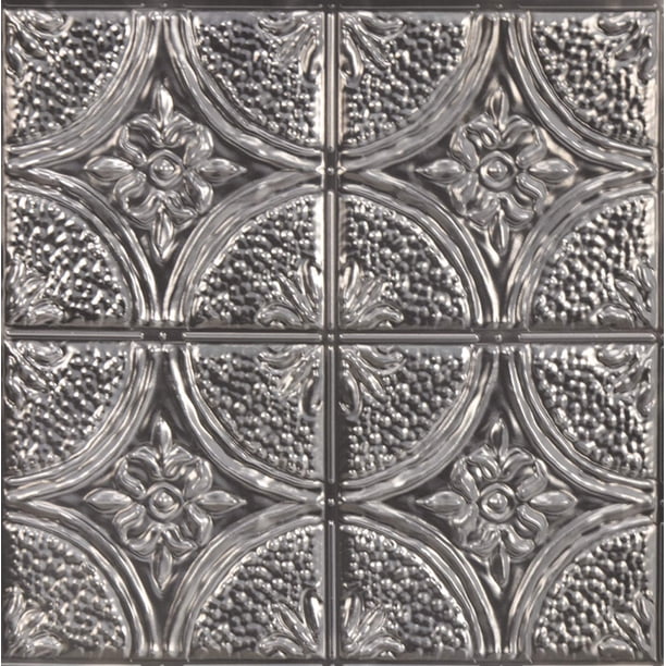 Paneles adhesivos para salpicadero IN HOME Camden color plata antigua 25 x 25 cm, 4 paneles