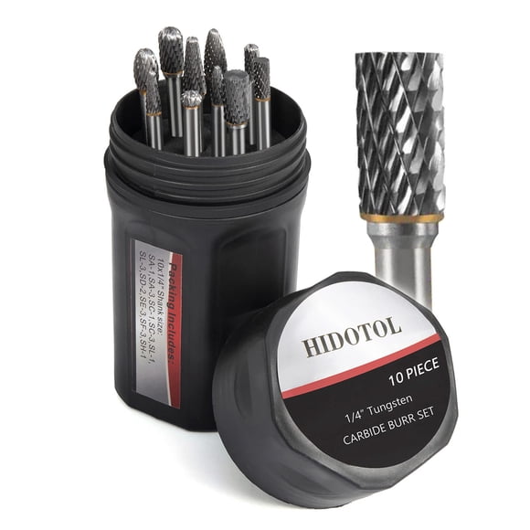 Juego De Fresas De Carburo 10 Unidades Tungsteno Doble Corte Vástago De 1 4 Pulgadas