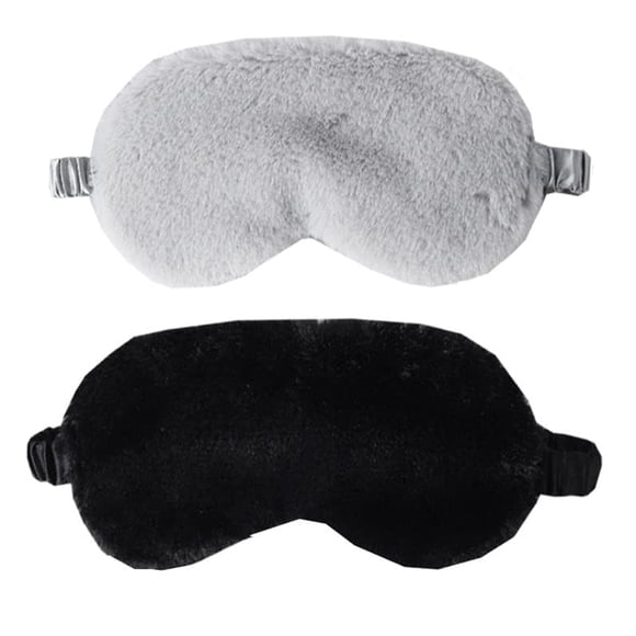 Antifaz N‑KONGJIAN 2 piezas de peluche negro y gris
