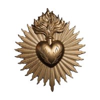 Bothyi - Placa De Pared De Corazones Sagrados, Artesanía De Resina Para Regalos De Inauguración, Restaurante, Porche, Dorado