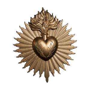 Bothyi - Placa De Pared De Corazones Sagrados, Artesanía De Resina Para Regalos De Inauguración, Restaurante, Porche, Dorado