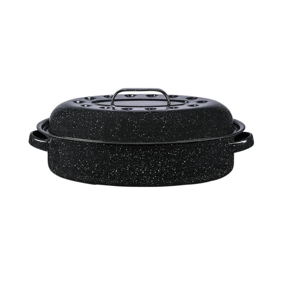 Asador Granite Ware de 4,5 kg con tapa negra moteada