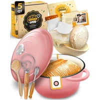 Horno Holandés Crustlove Para Hornear Pan De Hierro Fundido Esmaltado De 5 Litros