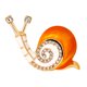 thumbnail image 1 of linda esmalte de color naranja rhinestone crystal snail broche pin joyas de dibujos animados, 1 of 5