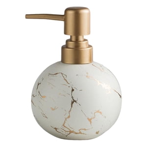 Magideal - Dispensador De Jabón De Cerámica Con Capacidad Para Champú De 300 Ml, Dispensador De Loción De Baño Reutilizable Recargable, Botella Con Bomba De Mano , Blanco