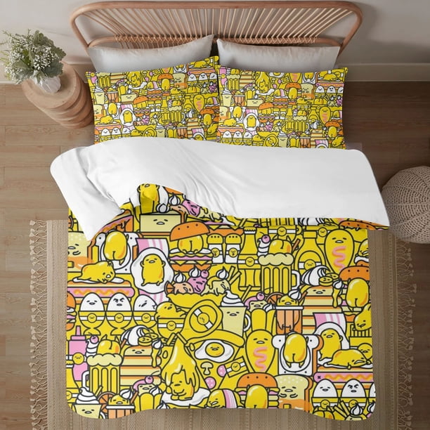 GUDETAMA 3-Piece Bedding Set For Kids Boys Girls Adult Cartoon Warm Cute Fashion Holiday Present Gift Bed Sheets