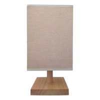 Genérico - Lámpara Mesa Decorativa Base Madera Cuadrada Marrón Jhn