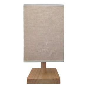Genérico - Lámpara Mesa Decorativa Base Madera Cuadrada Marrón Jhn