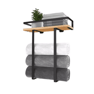 Estilodomus - Repisa Con Porta Toallas Estante Toallero Baño Estanteria