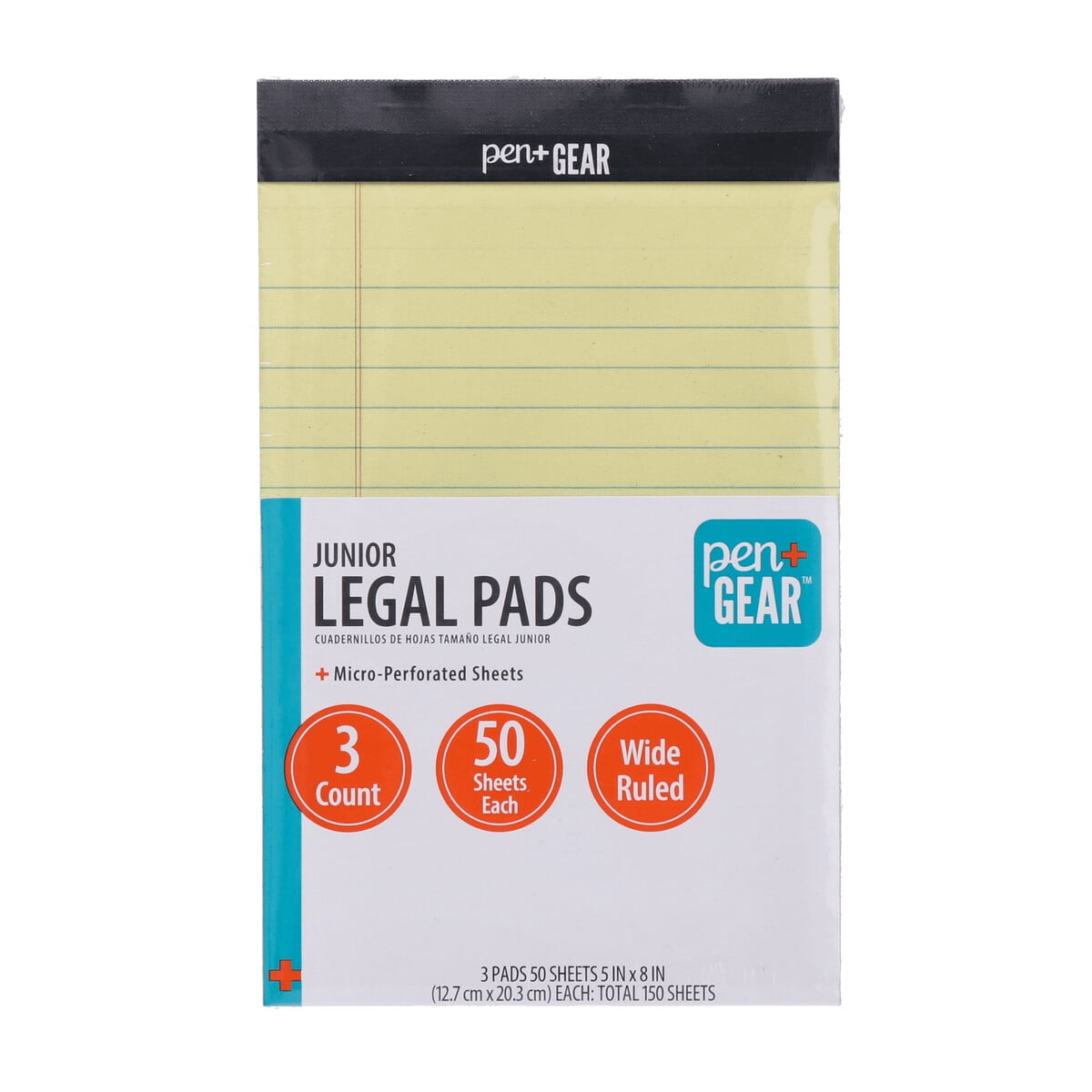 Block Legal Pengear Jr. 5x8 150 Hojas Rayado Ancho Amarillo