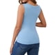 thumbnail image 3 of INSPIRE CHIC Camiseta Básica sin Mangas para Maternidad con Pliegues Cruzados de 2 Paquetes para Mujeres, Tops de Lactancia para Amamantar, Talla Extra Grande Negro y Azul, 3 of 6