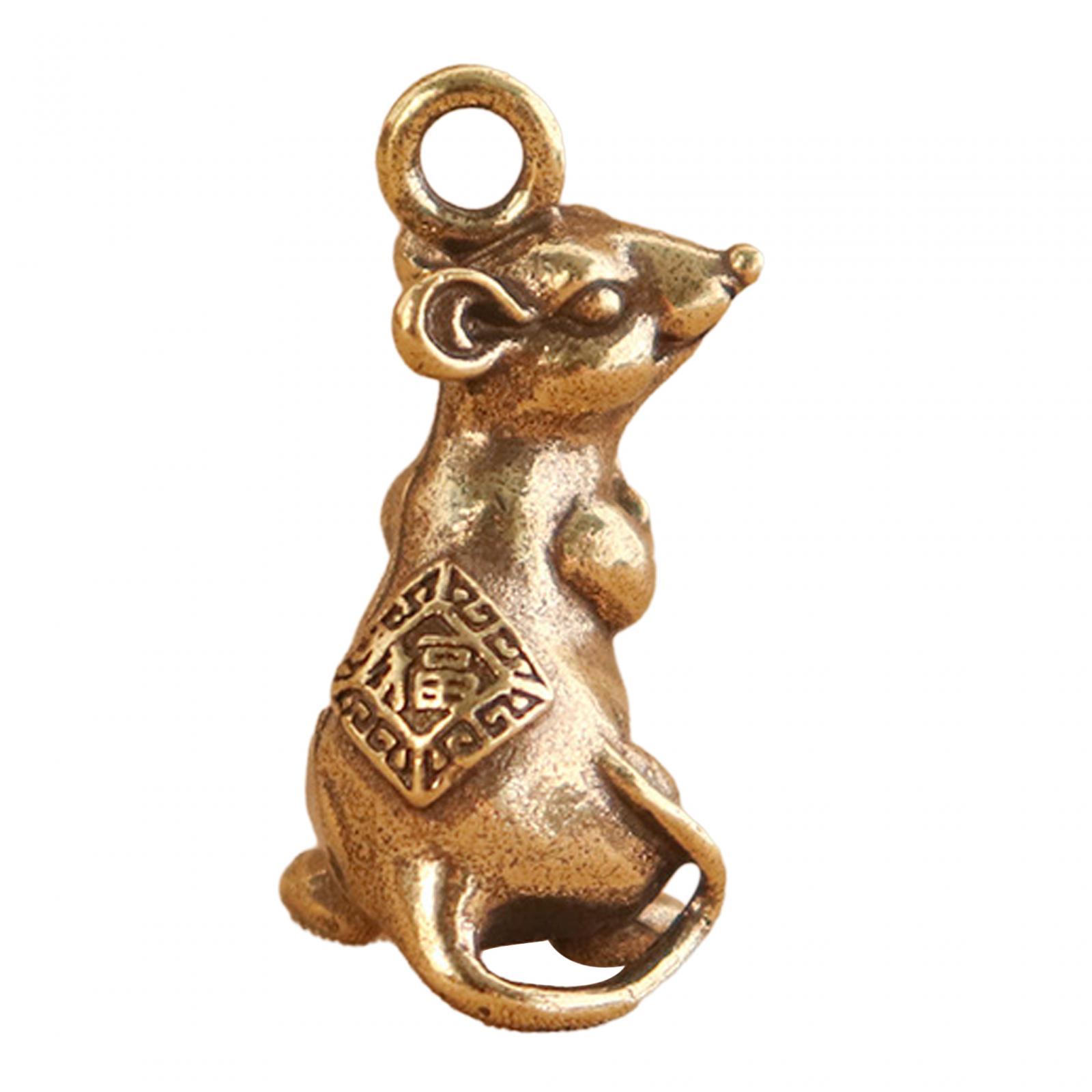 Magideal - Llavero De Rata Colgante, Mini Estatuilla De Rata, Decoración Del Hogar, Mochila, Dijes, Decoración Para Habitación Y Oficina, Estatua De Rata De Lató