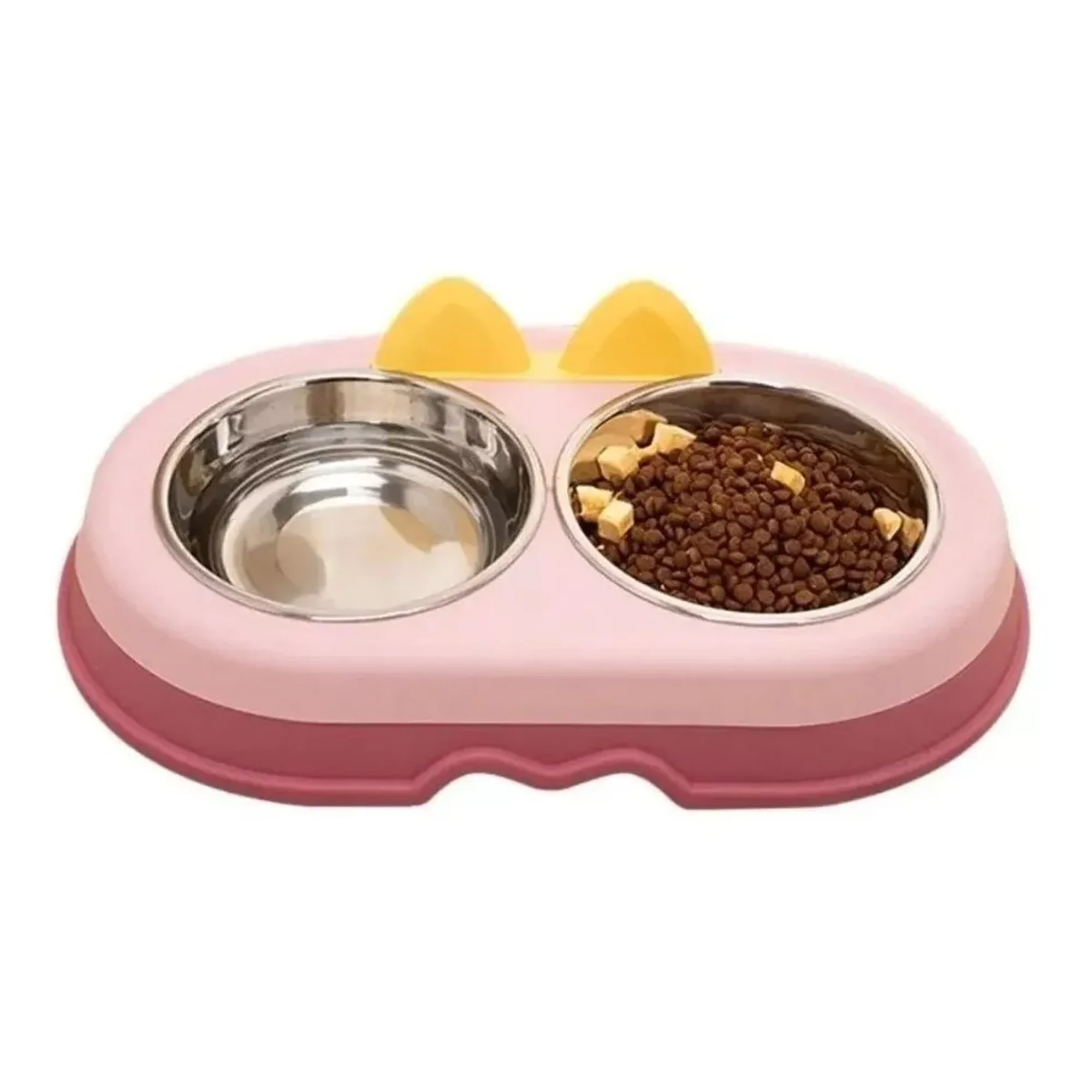 Center Web - Comedero Doble Para Mascota Rosa