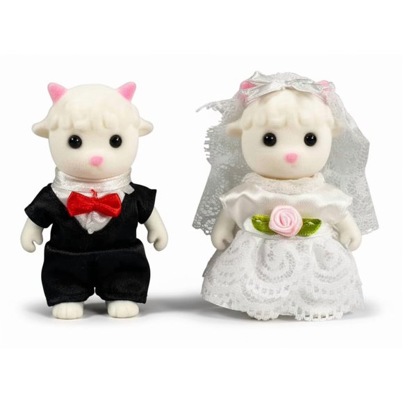 Muñecas Miniaturas Coleccionables con Terciopelo Familia OLEOCA Oveja Blanca