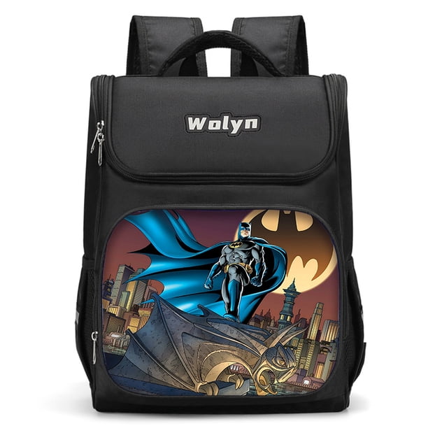 Cartoon Super Hero B-BatmanS Large Child Backpack Boy Girls School Bag Men Women Traveling Backpack Durable Multi Compartmen