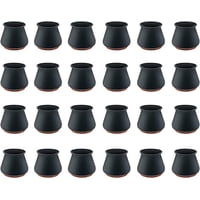 Xinqihang - Protectores De Patas De Silla, Tapas Para Patas De Silla, Calcetines Elásticos De Silicona Con Almohadillas De Fieltro Para Proteger El Suelo, Color Negro, 24 Unidades
