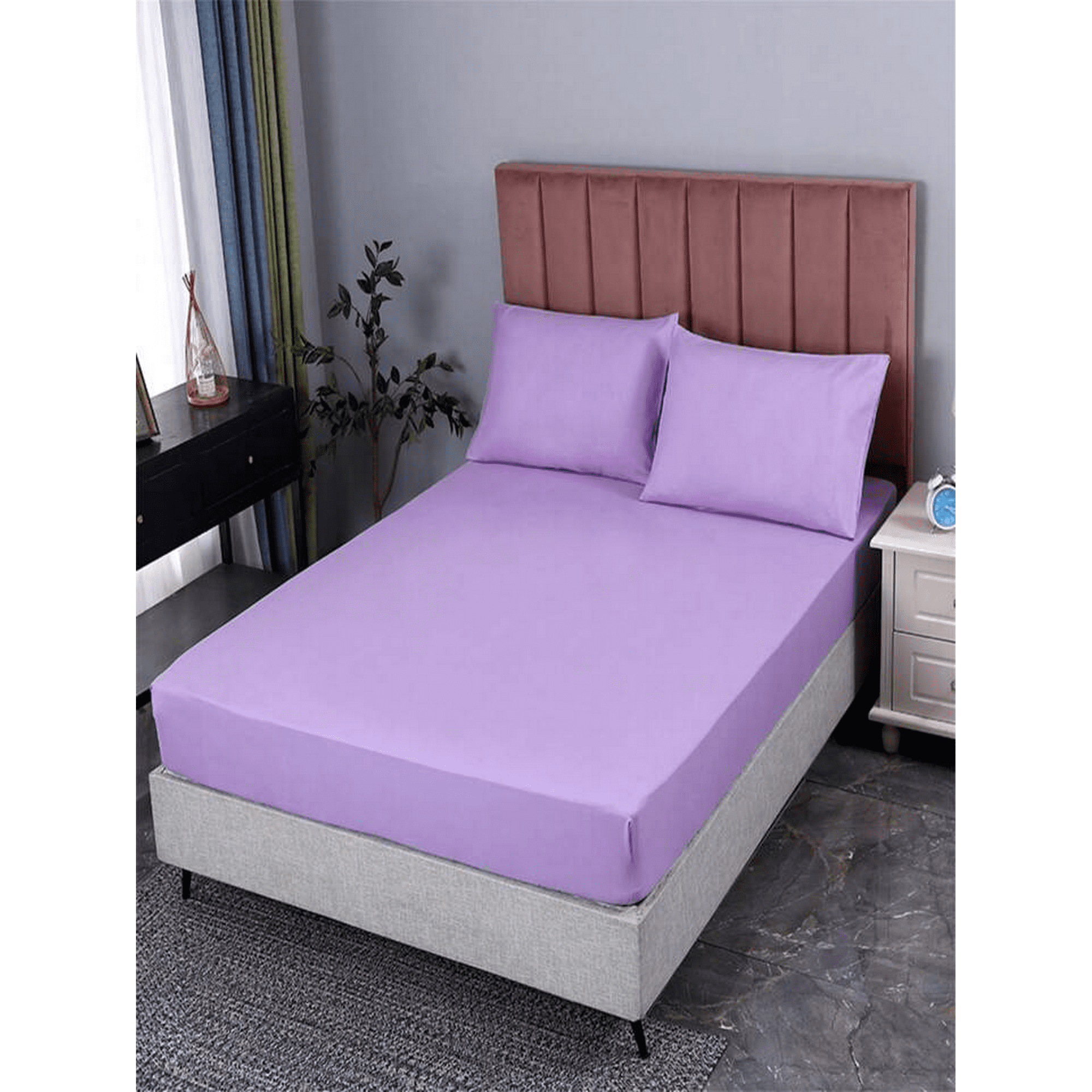 Genérico - Juego Sabana Poli Algodon 200 Hilos 1.5 Plaza Varios Colores