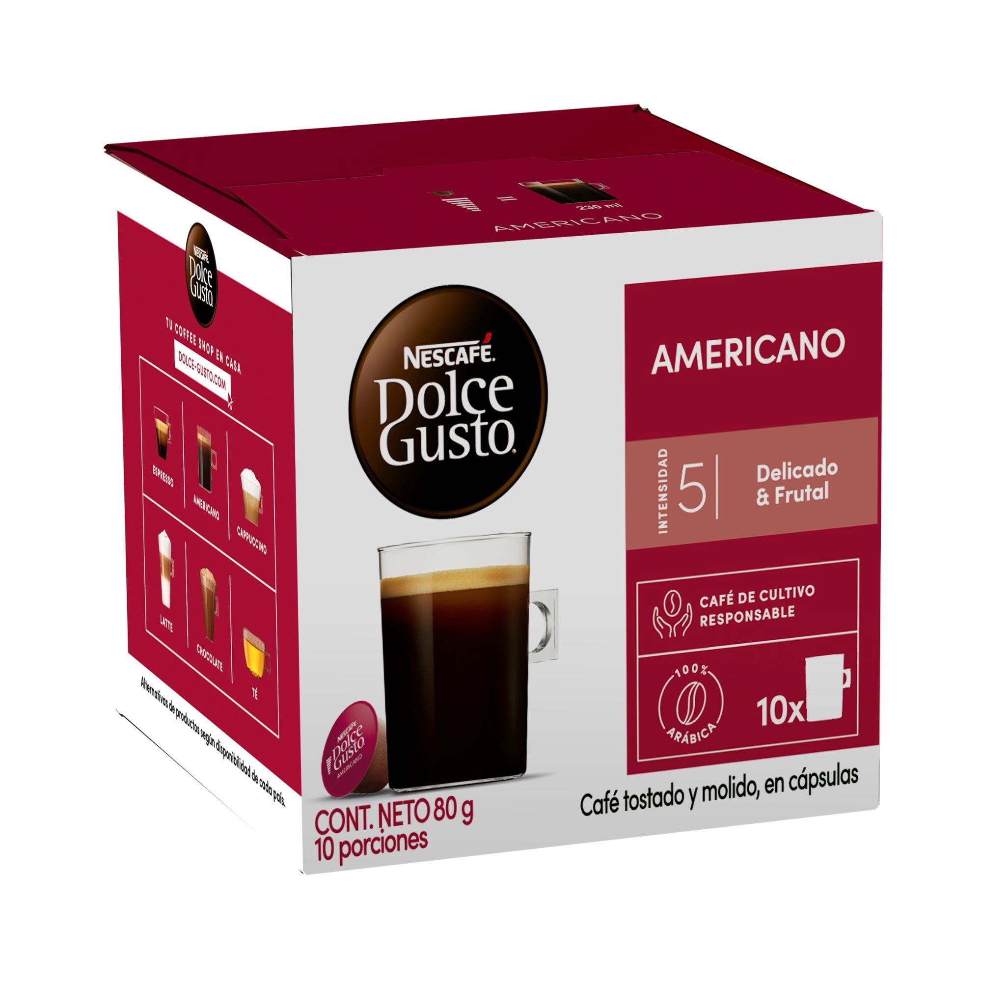 Café En Cápsulas Americano 10 Tazas 80 g Nescafé Dolce Gusto