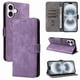 thumbnail image 2 of Funda Billetera para iPhone 16 con Soporte - Cartera de Cuero con Ranuras Morado, 2 of 5