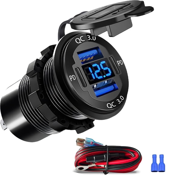 Cargador USB HCGZHEN de 12 V actualizado con 4 puertos para vehículos