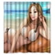 thumbnail image 1 of Cortina de ducha de baño con ganchos, diseño de chica en bikini sexy, tamaño 60 x 72 pulgadas, 1 of 3