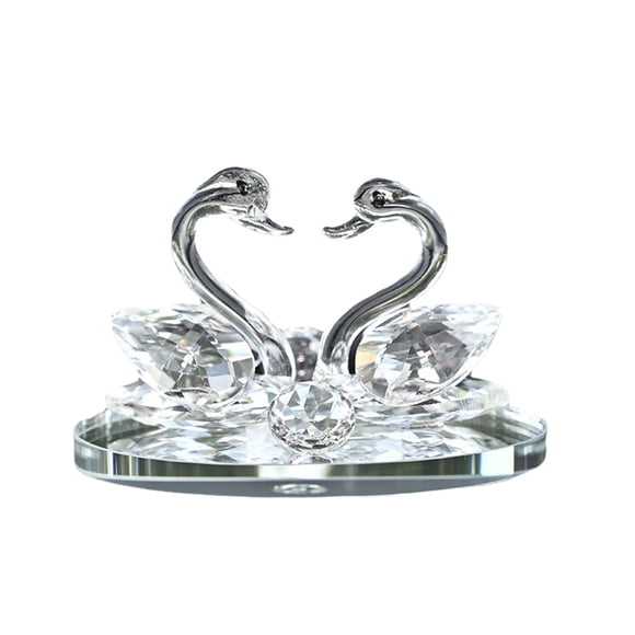 Cisne De Cristal Artificial Decoración Textura Transparente Decoración Para El Hogar Blanco