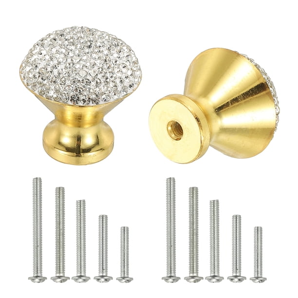 Pomelos de cajón Uxcell, 2 piezas de 1.1 pulgadas (28mm) de diámetro, decoración de diamante brillante para gabinete