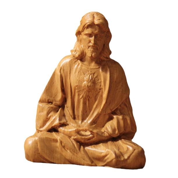 Estatua del Sagrado Corazón de Jesús, figura católica, obra de arte, figura de Jesús para inauguración de la casa, gabinete de escritorio, oficina, 10 centímetros